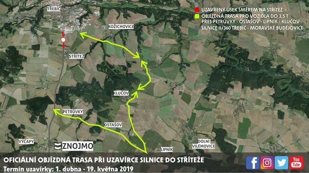 Objížďka 1.dubna -19. května 2019.