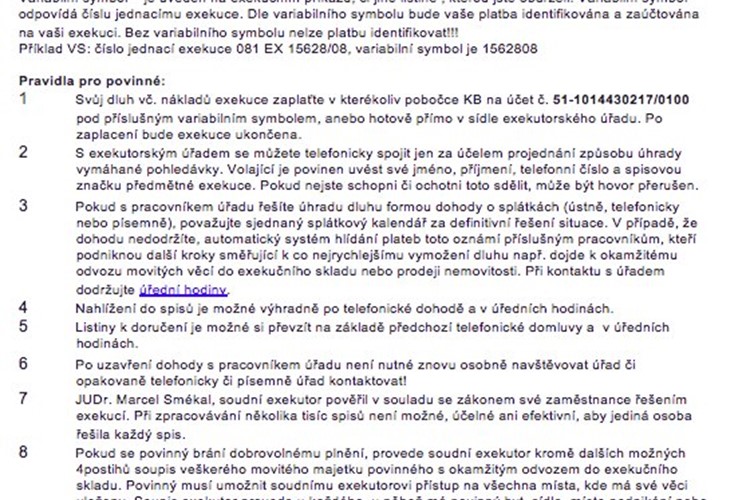 Exekutorská komora varuje před podvodnými e-maily vyzývajícími k úhradě dluhu