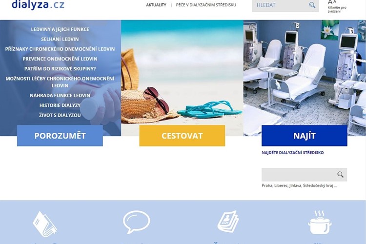 Pacienti s chronickým selháním ledvin nyní naleznou na internetu komplexní informace