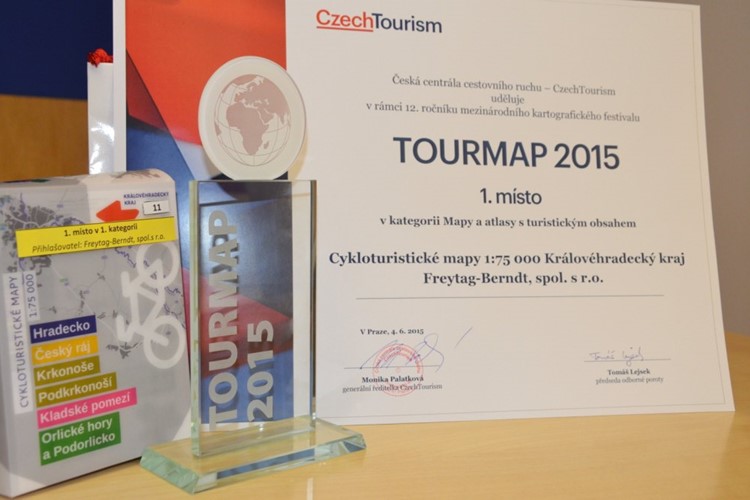 Cykloturistické mapy Královéhradeckého kraje slaví úspěch. Získaly 1. místo v mezinárodní soutěži TOURMAP 2015