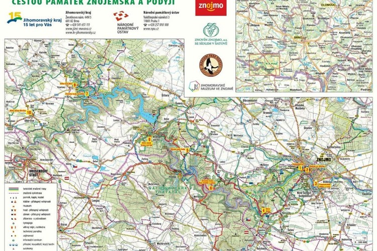 Mapa Cestou památek Znojemska a Podyjí – novinka letošní turistické sezóny
