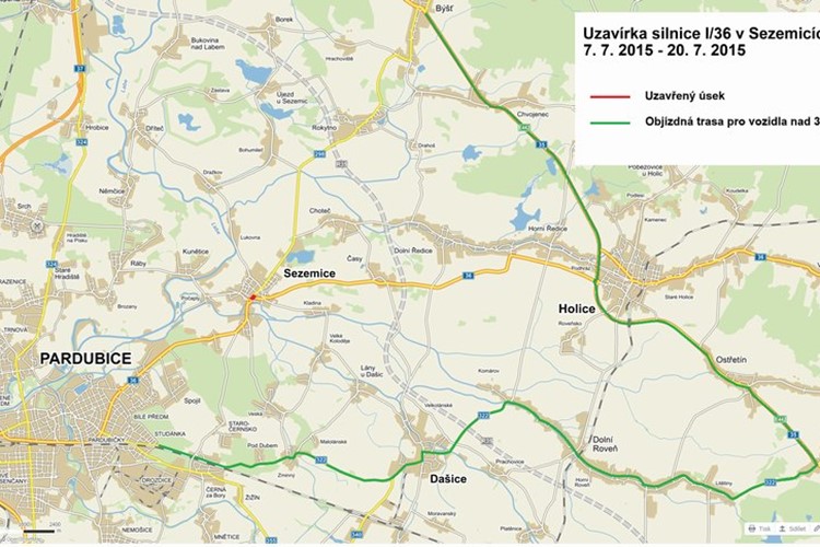 Pardubice a Sezemice čekají uzavírky klíčových silnic