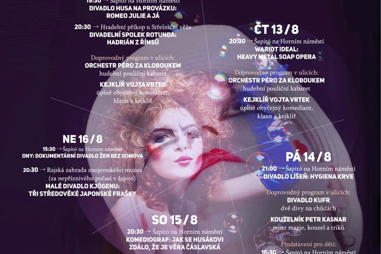 V srpnu ožije Znojmo divadlem i koncerty. V šapitó, v hradebním příkopu i na Káře