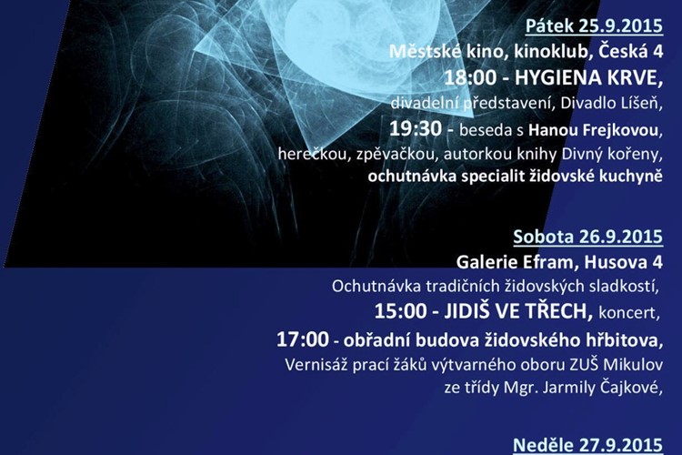 Dny židovské kultury v Mikulově budou plné kulturních i gastronomických specialit