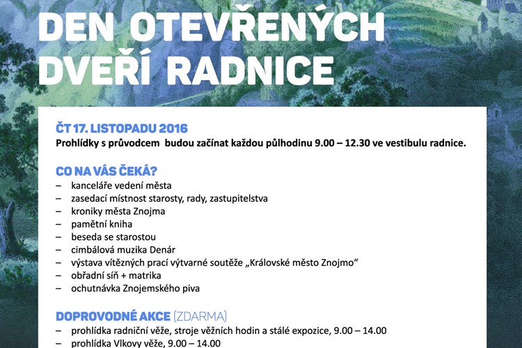 Popáté se dveře znojemské radnice otevřou veřejnosti