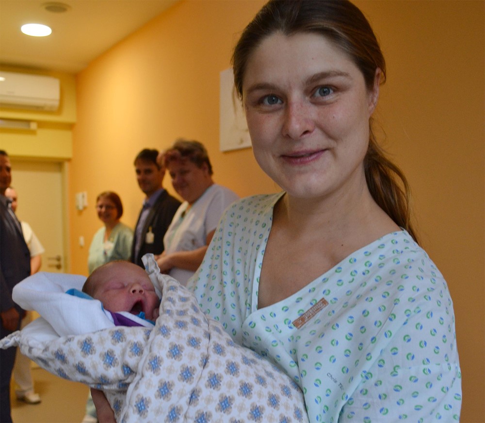 Jubilejní maminka Petra Kožušníková se synem Jindřichem.