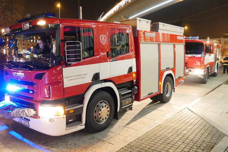 Požár stánku s občerstvením ulice Polská v Olomouci